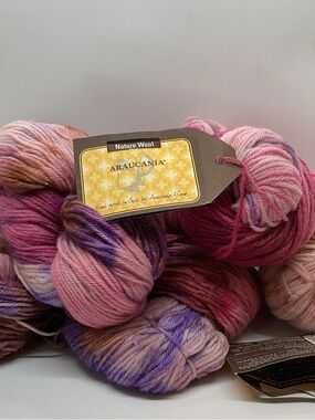 5 Hanks Araucanía Nature Wool Hand-Dyed Yarn in Pink & Purple
